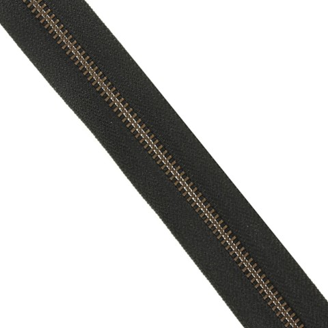 YKK No 5 Metal Zipping Antique Brass Chain Per Metre