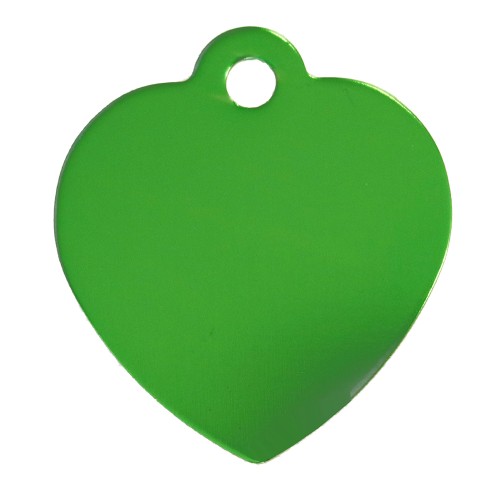 Aluminium Pet Tag Heart Shape with Hole Mount Medium 28 x 25mm