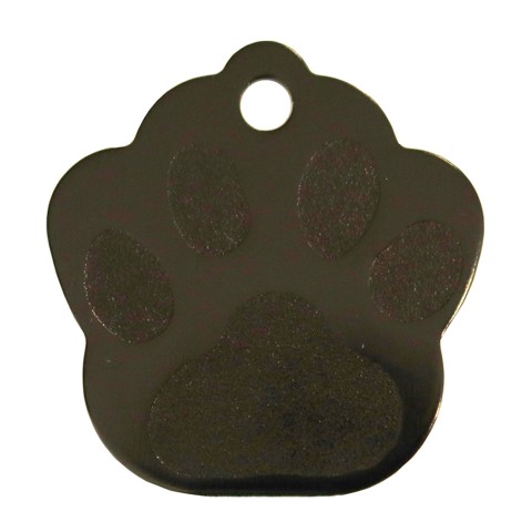 Aluminium Pet Tag Paw Print Medium 30 x 28mm