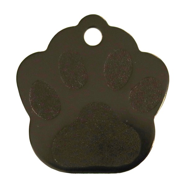 Aluminium Pet Tag Paw Print Medium 30 x 28mm