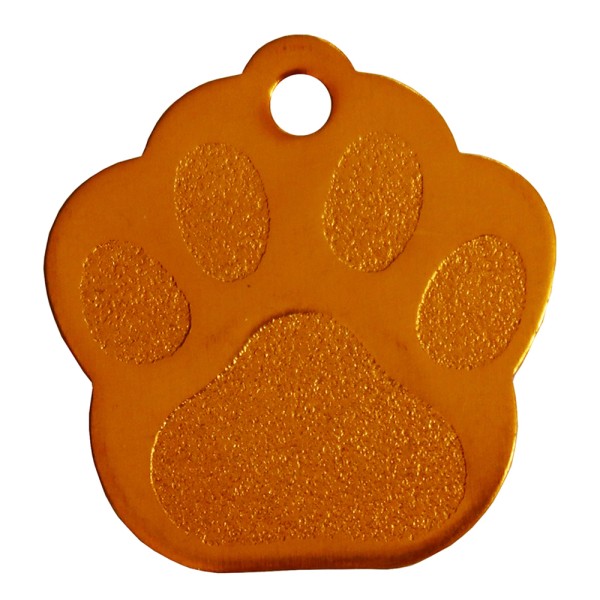 Aluminium Pet Tag Paw Print Medium 30 x 28mm