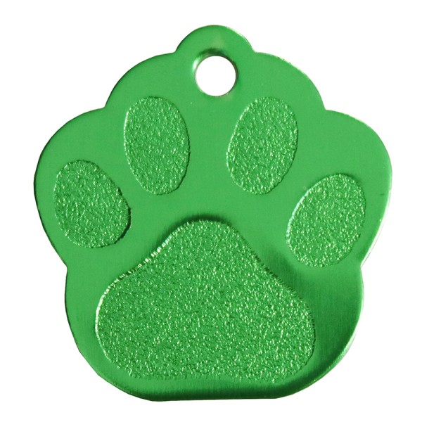 Aluminium Pet Tag Paw Print Medium 30 x 28mm