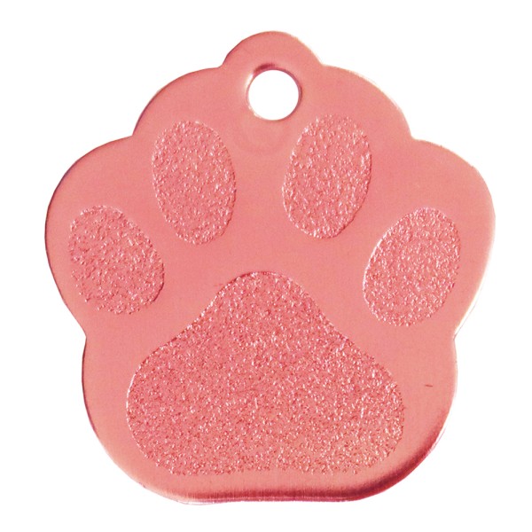 Aluminium Pet Tag Paw Print Medium 30 x 28mm