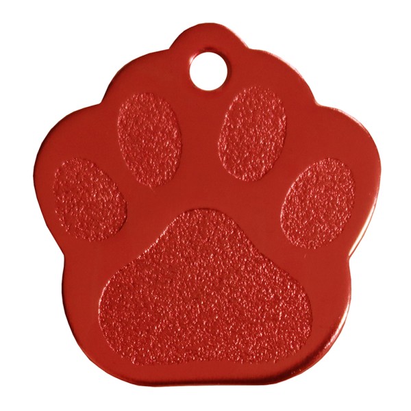 Aluminium Pet Tag Paw Print Medium 30 x 28mm