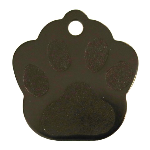 Aluminium Pet Tag Paw Print Large 33 x 35mm