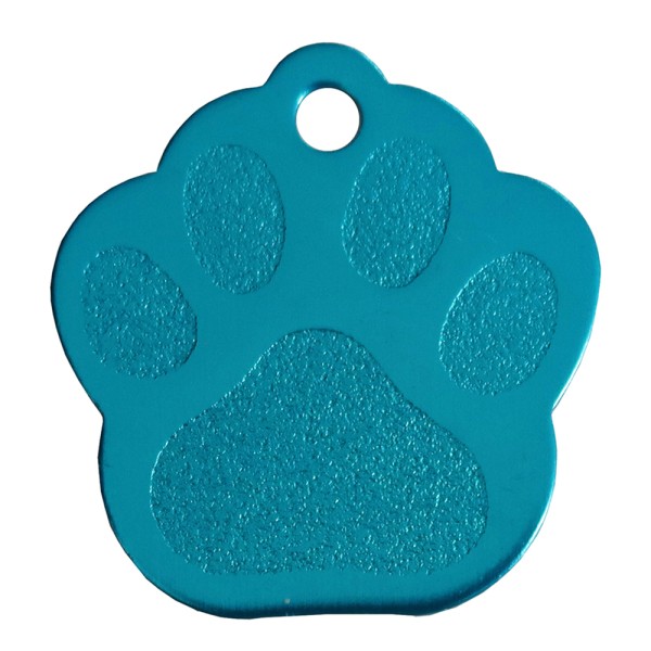 Aluminium Pet Tag Paw Print Large 33 x 35mm