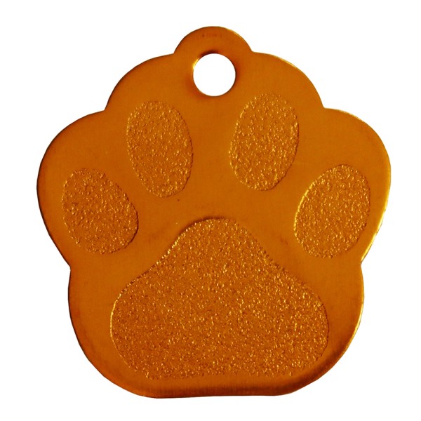 Aluminium Pet Tag Paw Print Large 33 x 35mm