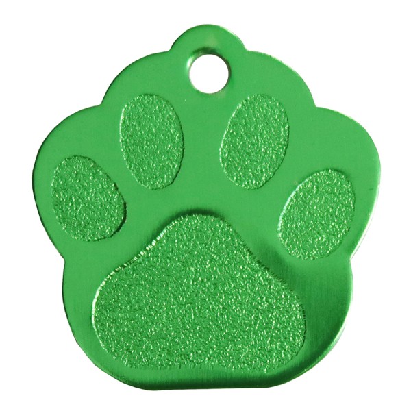 Aluminium Pet Tag Paw Print Large 33 x 35mm