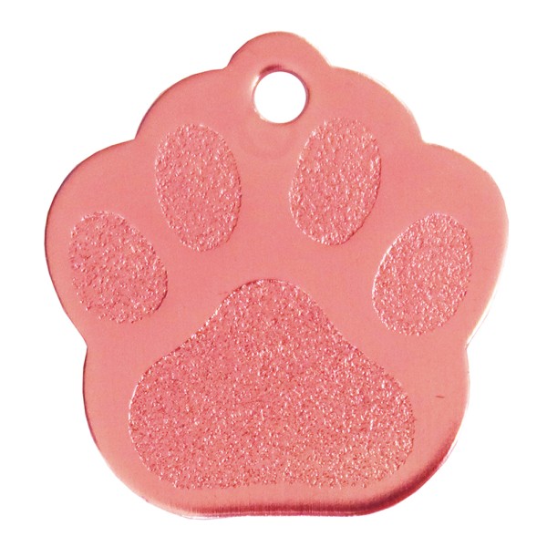 Aluminium Pet Tag Paw Print Large 33 x 35mm