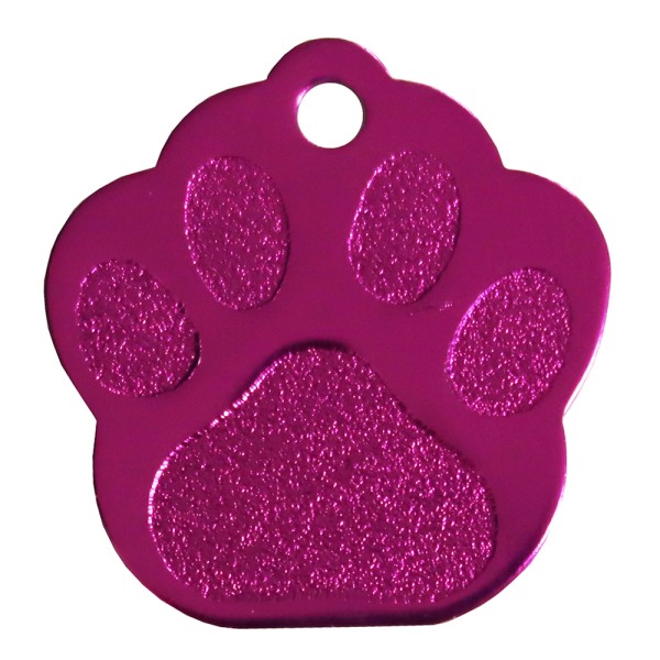 Aluminium Pet Tag Paw Print Large 33 x 35mm