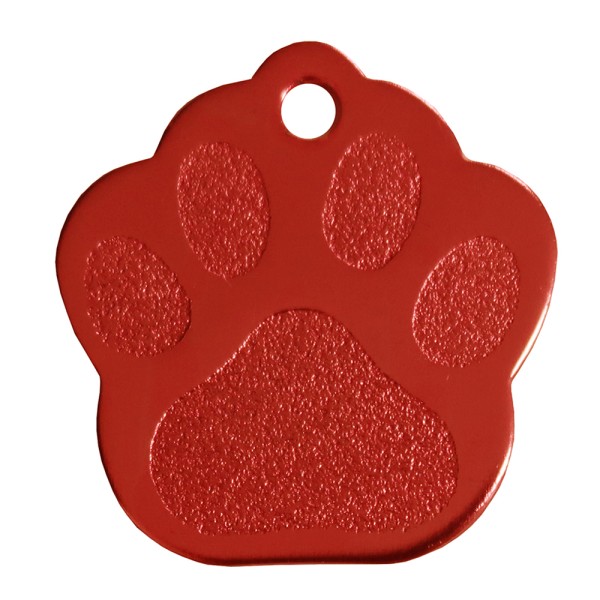 Aluminium Pet Tag Paw Print Large 33 x 35mm