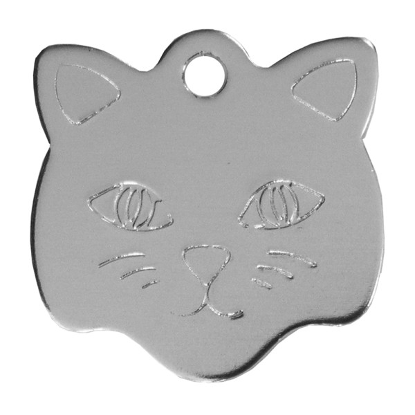 Aluminium Pet Tag Cat Face