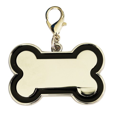 Enamelled Metal Pet Tag Large Bone Shape 46m x 30mm