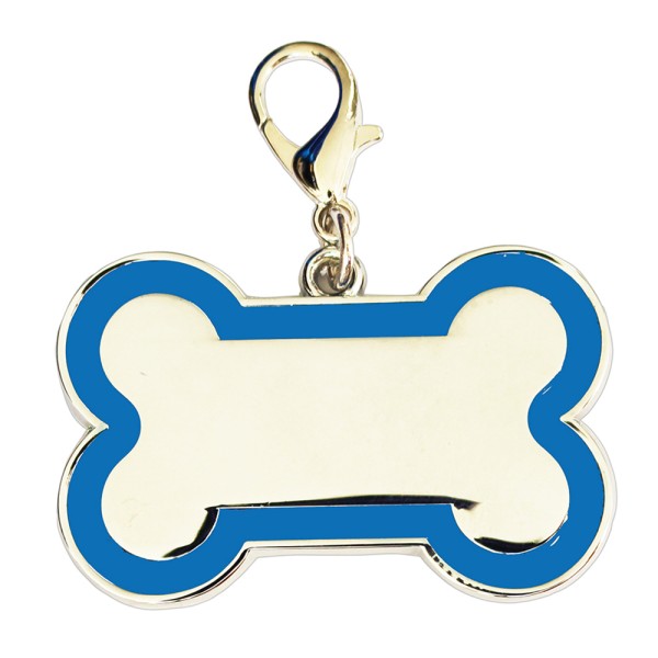 Enamelled Metal Pet Tag Large Bone Shape 46m x...