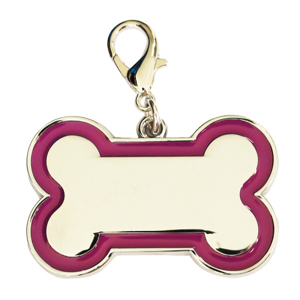 Enamelled Metal Pet Tag Large Bone Shape 46m x...