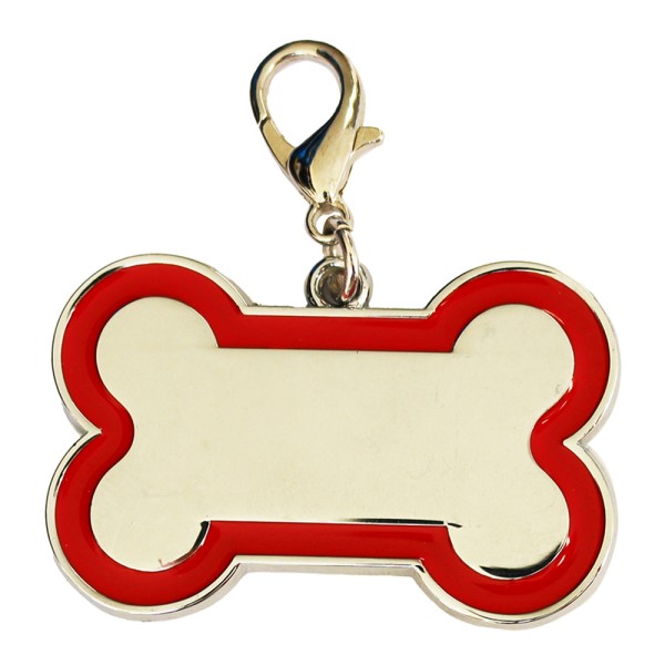 Enamelled Metal Pet Tag Large Bone Shape 46m x...