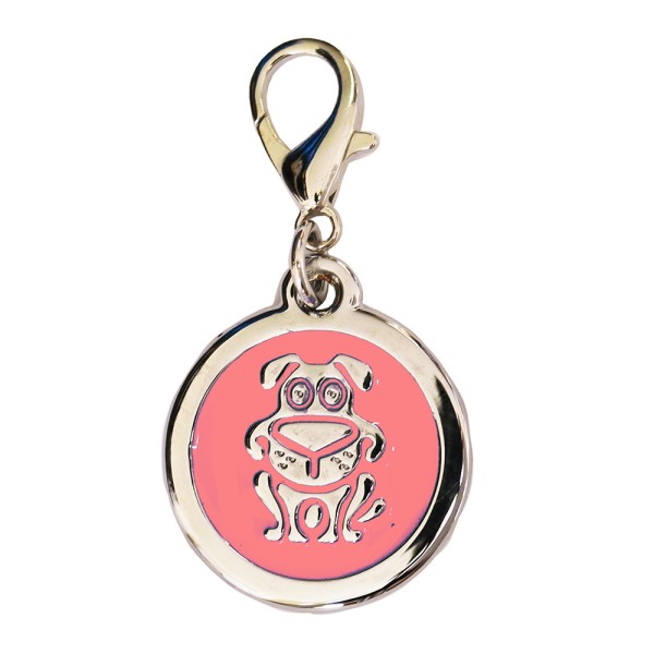 Enamelled Metal Pet Tag Dog Inlay Round 25mm