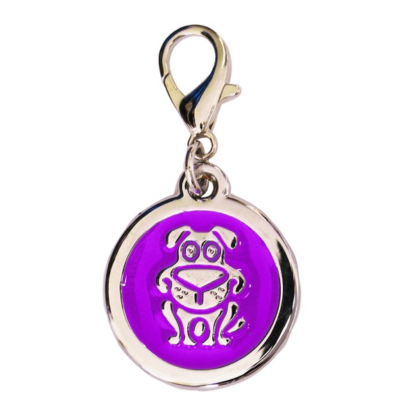 Enamelled Metal Pet Tag Dog Inlay Round 25mm