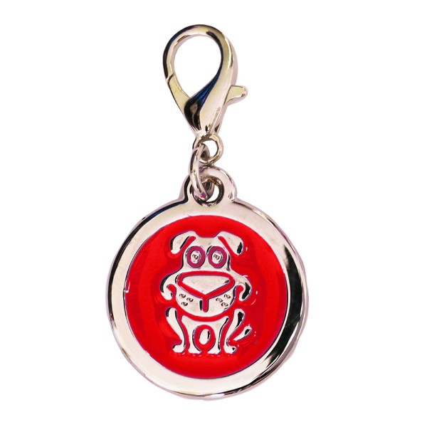 Enamelled Metal Pet Tag Dog Inlay Round 25mm