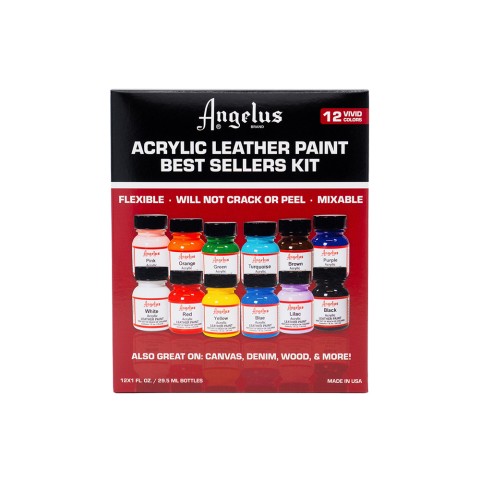 Angelus Acrylic Paint Best Sellers Kit Box inc 12 x 1 fl...