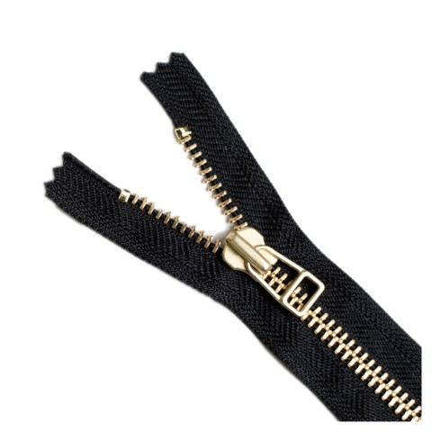 YKK Golden Brass No 8 Closed End Zip with square slider