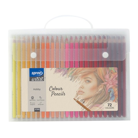 Spree Hexagonal Colour Pencils 72 Colour Set in Easy...