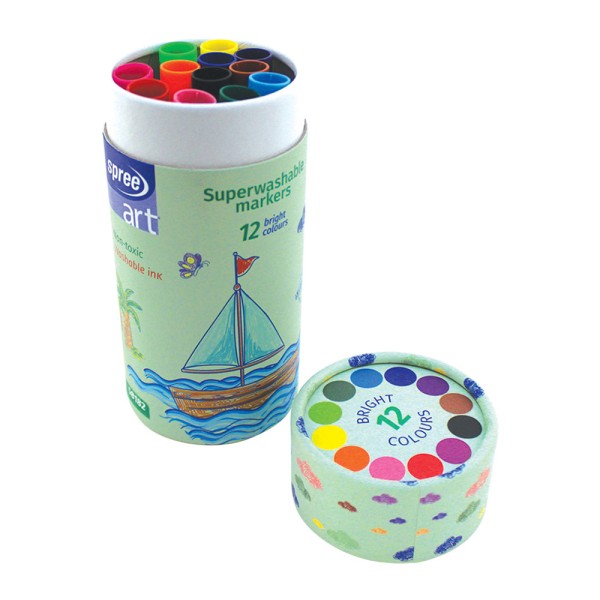 Spree Super Washable Markers 7mm Conic Tip 12...