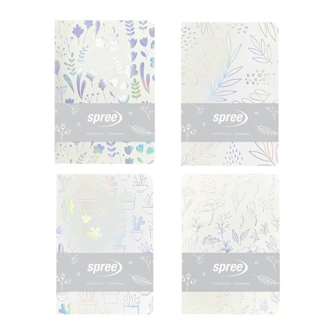 Spree Flexy Hologram Notebook 16.5 x 23.5cm with 120 Sheets
