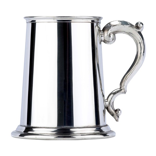 Plain Straight Georgian Handle One Pint Pewter...