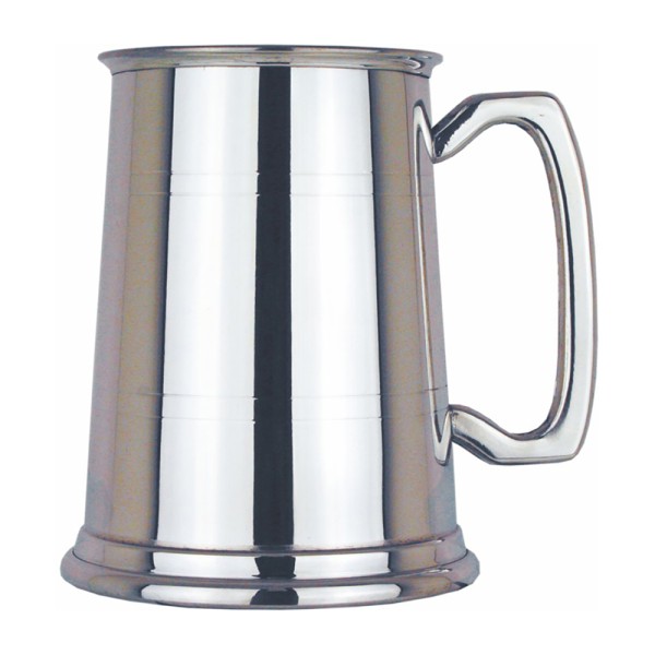 Two Line Straight One Pint Pewter Tankard