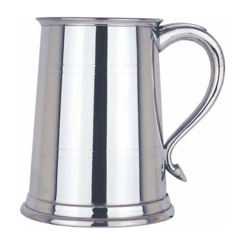 Swan Handled Two Line One Pint Pewter Tankard