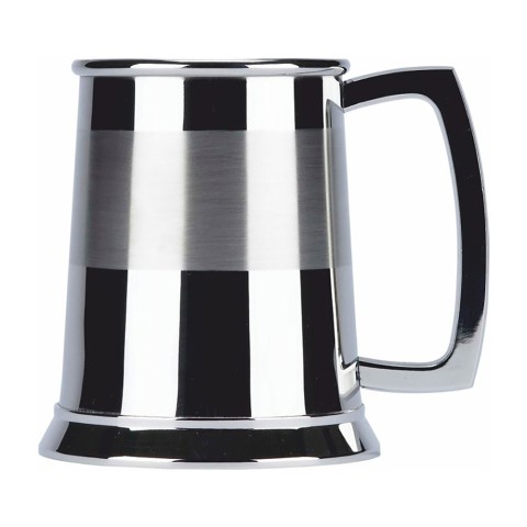 Satin Band One Pint Stainless Steel Tankard