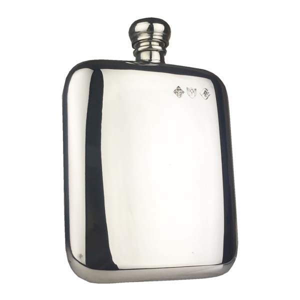 Victorian Cushion 5.5oz Pewter Hip Flask