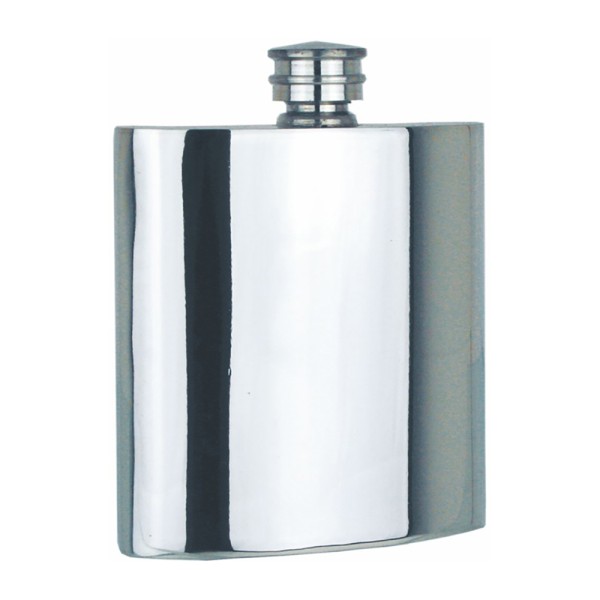 Plain Straight 4oz Pewter Hip Flask