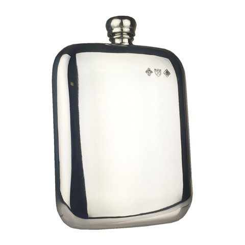 Victorian Cushion 4oz Pewter Hip Flask