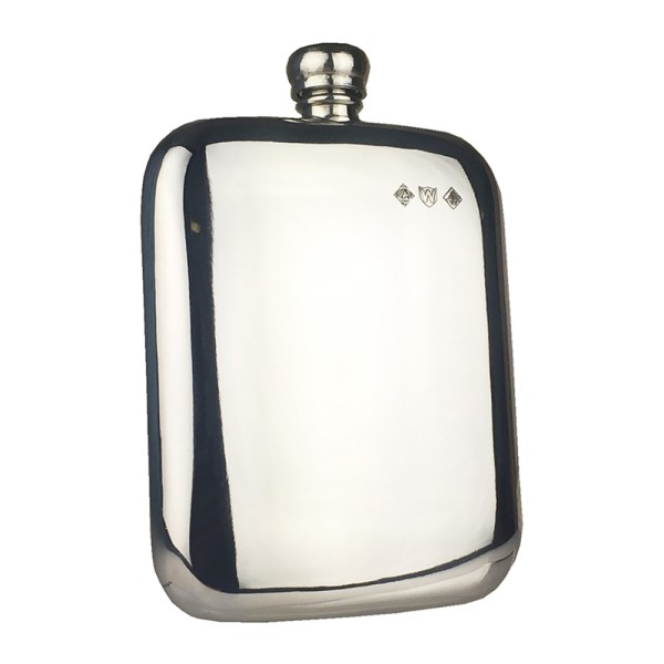 Victorian Cushion 4oz Pewter Hip Flask