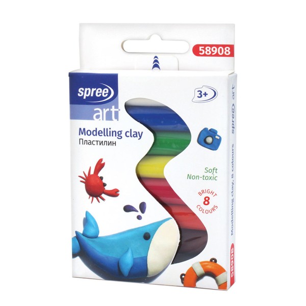 Spree Modelling Clay in 8 Colour Pack