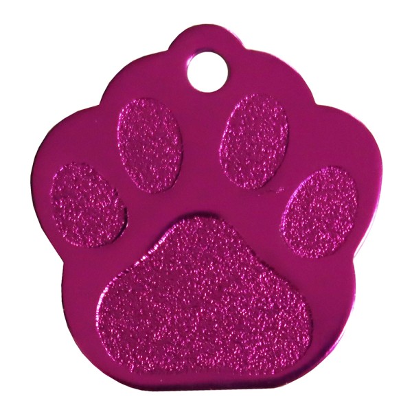 Aluminium Pet Tag Paw Print Medium 30 x 28mm