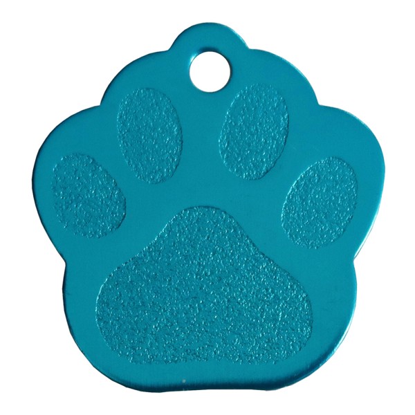 Aluminium Pet Tag Paw Print Medium 30 x 28mm