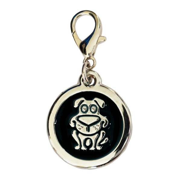 Enamelled Metal Pet Tag Dog Inlay Round 25mm